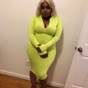 Neon green dress